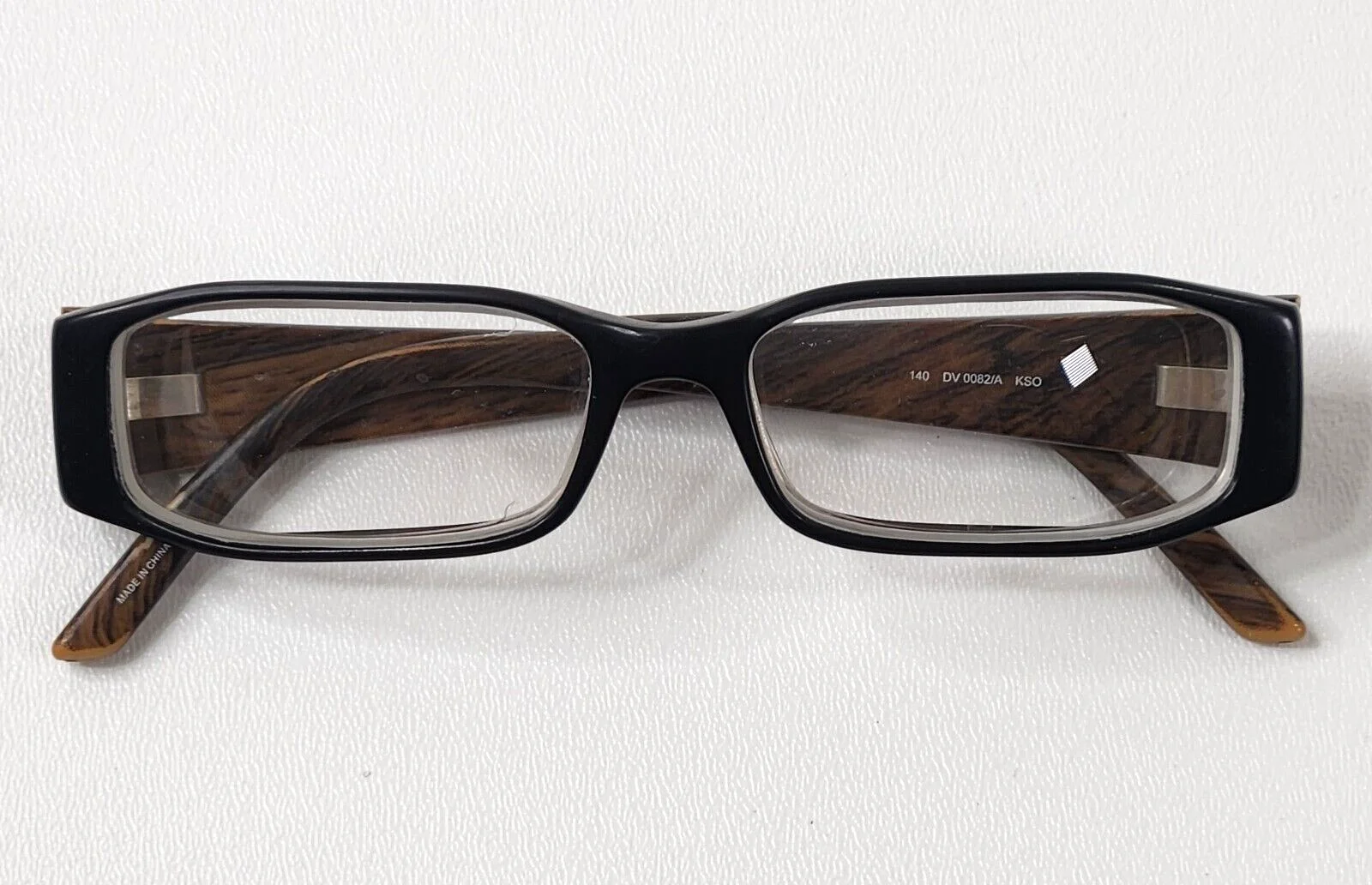 DIESEL Womens Eyeglasses 140 DV0082/A Wood Grain Rectangular Full Rim Frame