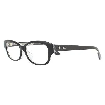 Dior Black Crystal Rectangular 53mm Ladies Eyeglasses MONTAIGNE10F G99 53