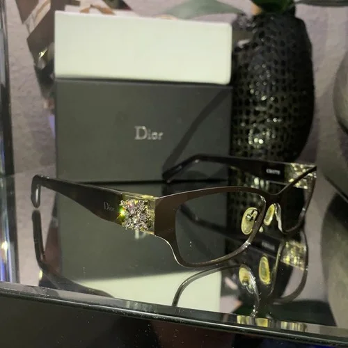 Dior Eyeglasses 3775 Mystere Brown Clear Swarovski Crystal Limited Edition RARE!