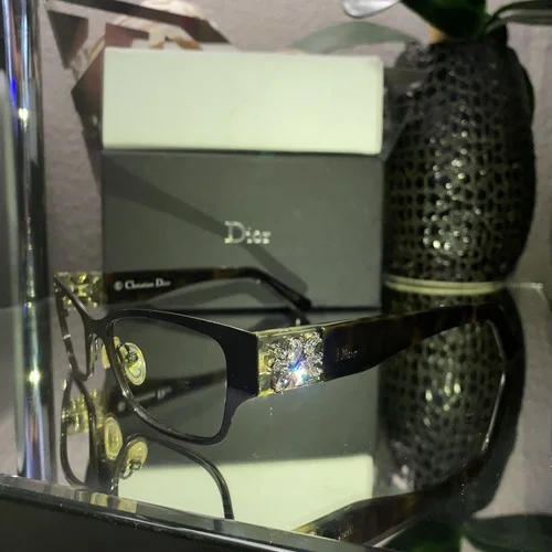 Dior Eyeglasses 3775 Mystere Brown Clear Swarovski Crystal Limited Edition RARE! 3