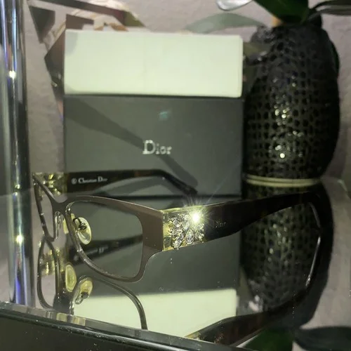Dior Eyeglasses 3775 Mystere Brown Clear Swarovski Crystal Limited Edition RARE! 4
