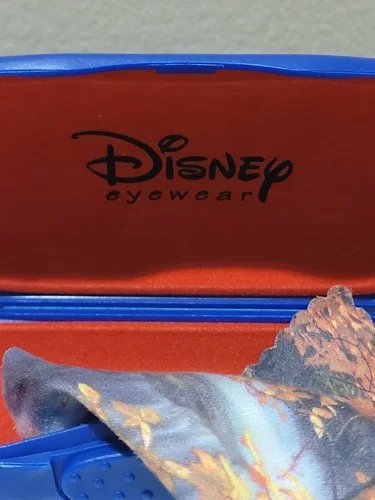 Disney Blue Eyeglass Case Plastic Hardcase With Cloth Preowned 2