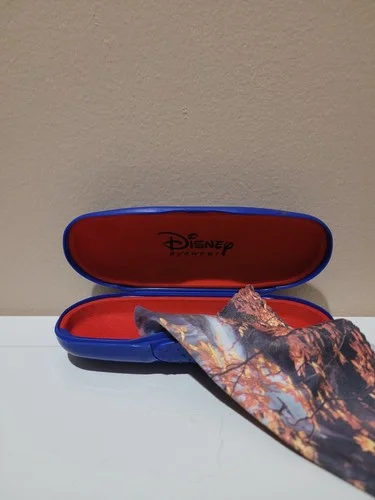 Disney Blue Eyeglass Case Plastic Hardcase With Cloth Preowned 3