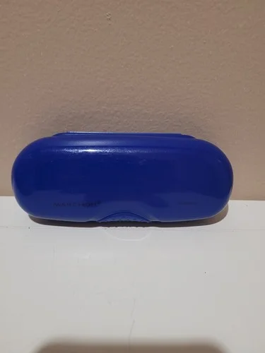 Disney Blue Eyeglass Case Plastic Hardcase With Cloth Preowned 4