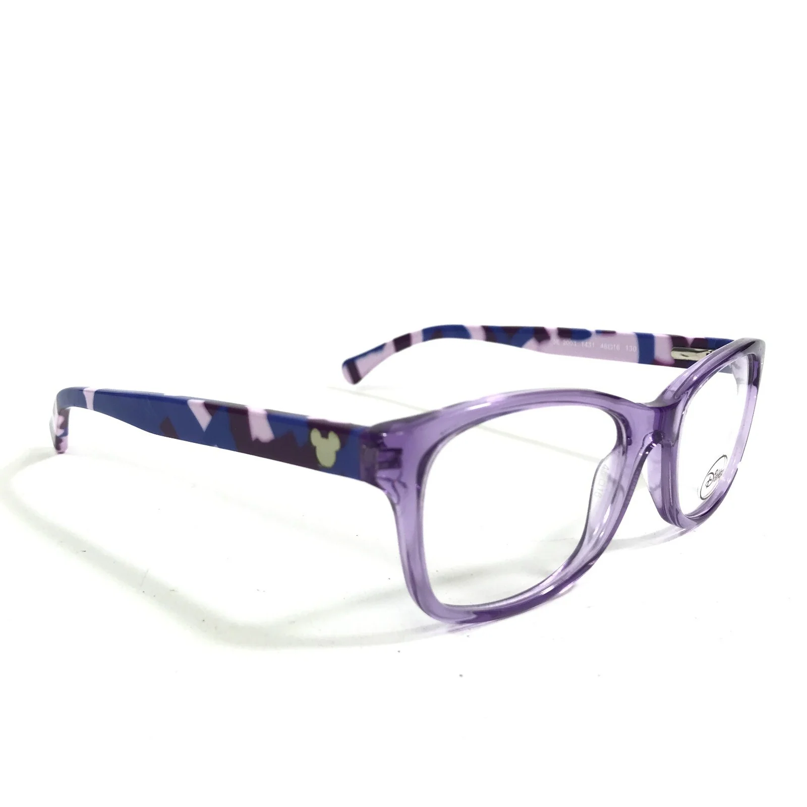 Disney Kids Eyeglasses Frames 3E 2003 1431 Clear Purple Striped Square 46-16-130 2