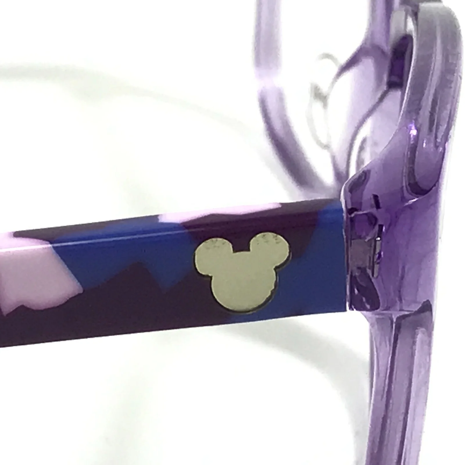 Disney Kids Eyeglasses Frames 3E 2003 1431 Clear Purple Striped Square 46-16-130 4