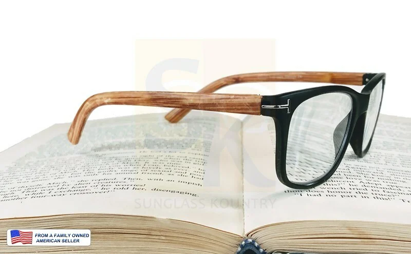 DISTRESSED! FAUX WOOD FRAME READING GLASSES +125 - +350 SPRING HINGES MEN WOMEN 3
