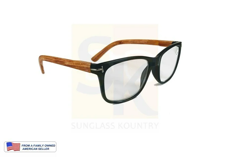 DISTRESSED! FAUX WOOD FRAME READING GLASSES +125 - +350 SPRING HINGES MEN WOMEN 4