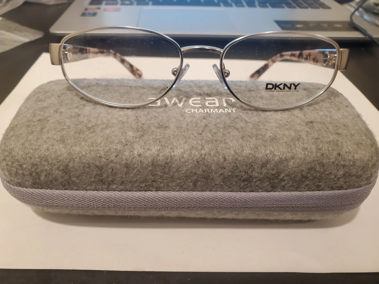 DKNY DY 5634 1029 in Silver / Pearl Tortoise 51-16-135 Oval Eyeglass Frames R33