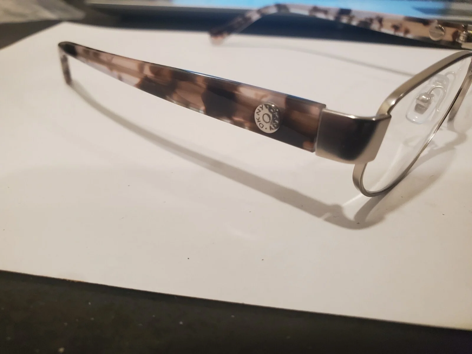 DKNY DY 5634 1029 in Silver / Pearl Tortoise 51-16-135 Oval Eyeglass Frames R33 4