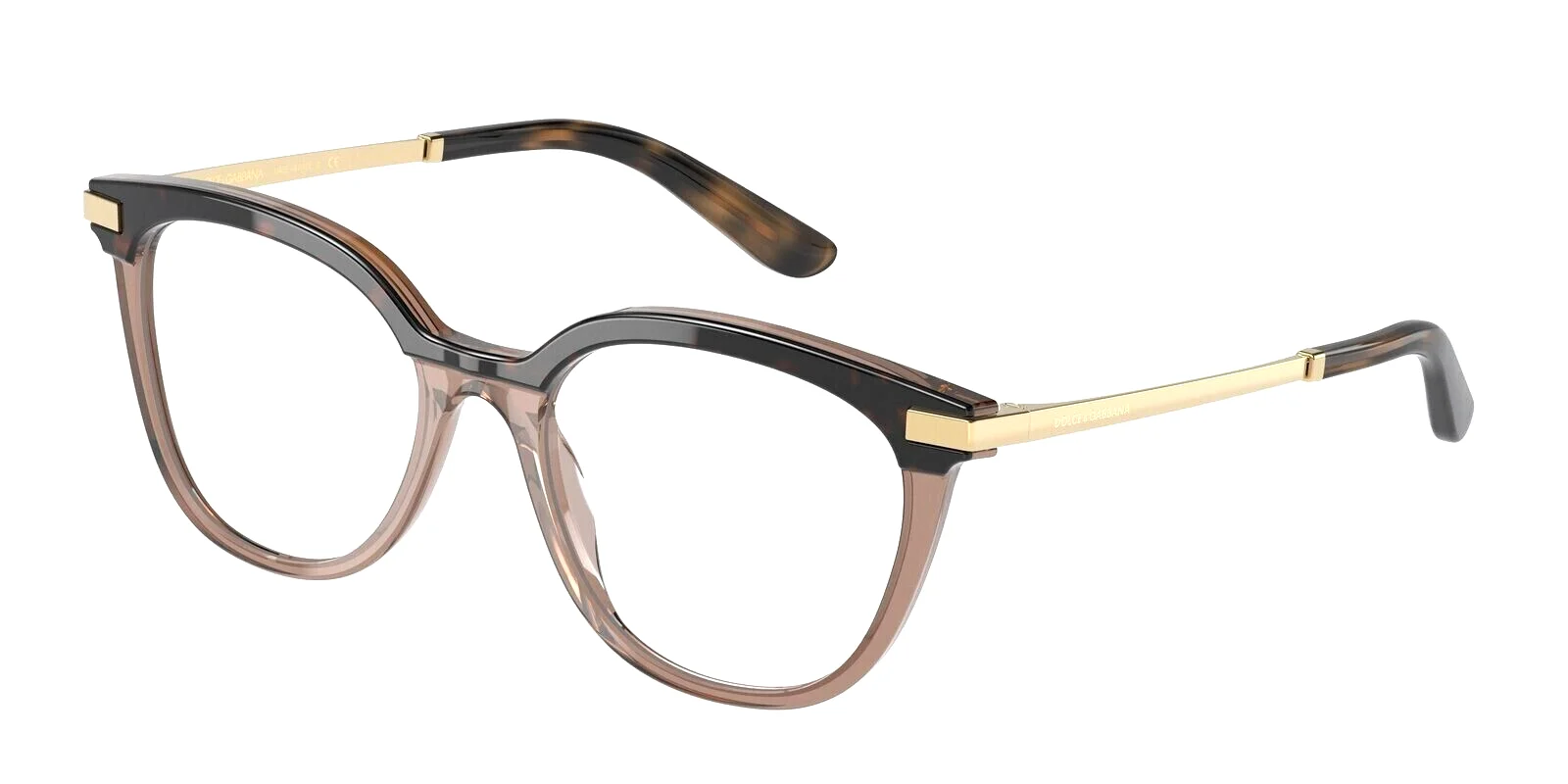 Dolce & Gabbana 3346 3256 Havana Transparent Brown Optical Eyeglasses NWT 52MM