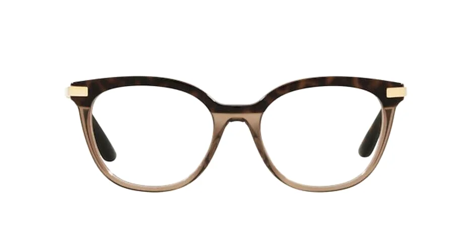 Dolce & Gabbana 3346 3256 Havana Transparent Brown Optical Eyeglasses NWT 52MM 2