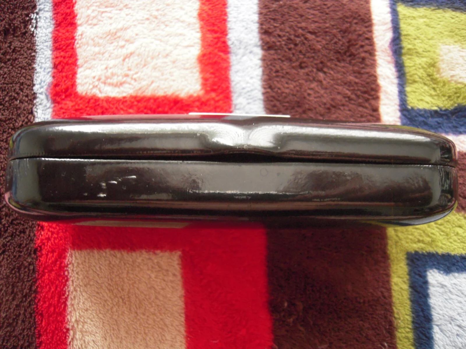 DOLCE & GABBANA BLACK SOLID PATTERN PATENT LEATHER HARD CLAMSHELL EYEGLASS CASE 4