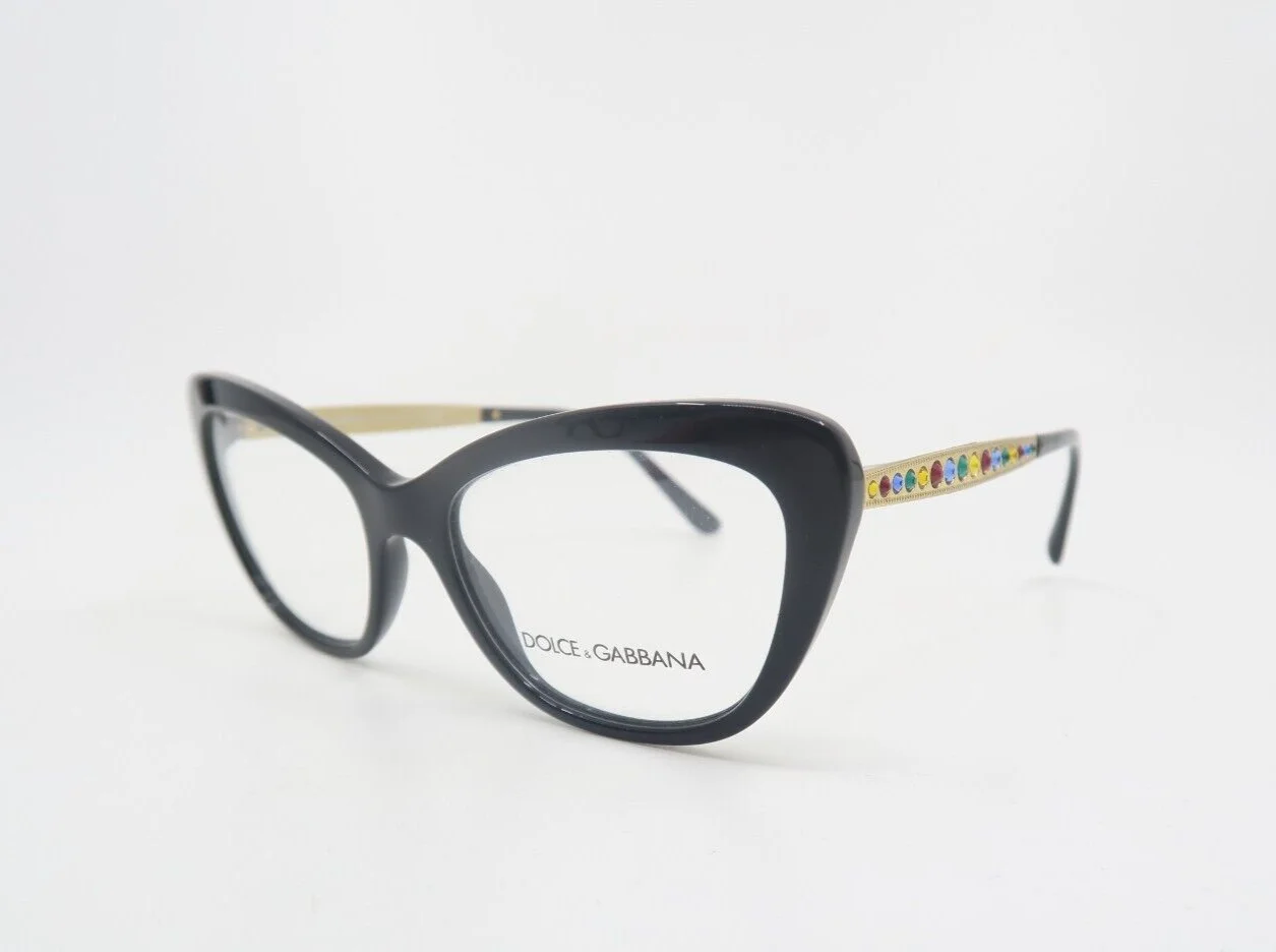 Dolce & Gabbana DG 3275-B 501 52mm Black-Multi Crystals, New Women 4