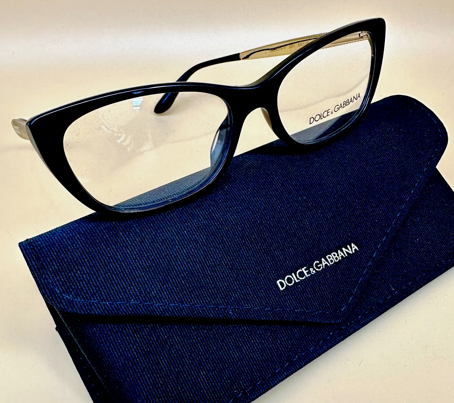 DOLCE & GABBANA DG 3279-F 501 53-16-140mm Black + Gold Eyeglasses Original 100%