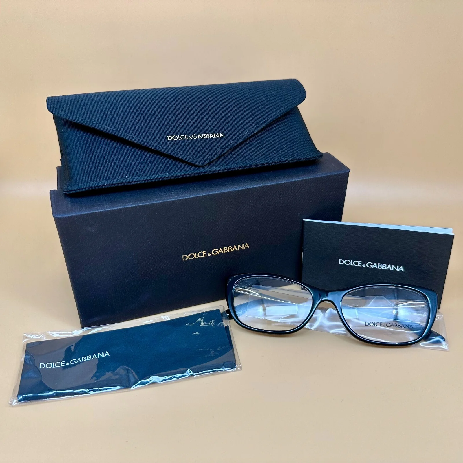 DOLCE & GABBANA DG 3279-F 501 53-16-140mm Black + Gold Eyeglasses Original 100% 2