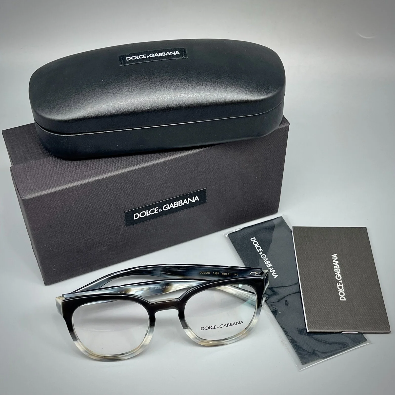 Dolce & Gabbana DG3287 3157 Eyeglasses Black-Beige-Blue! 49-21-140mm Original! 4
