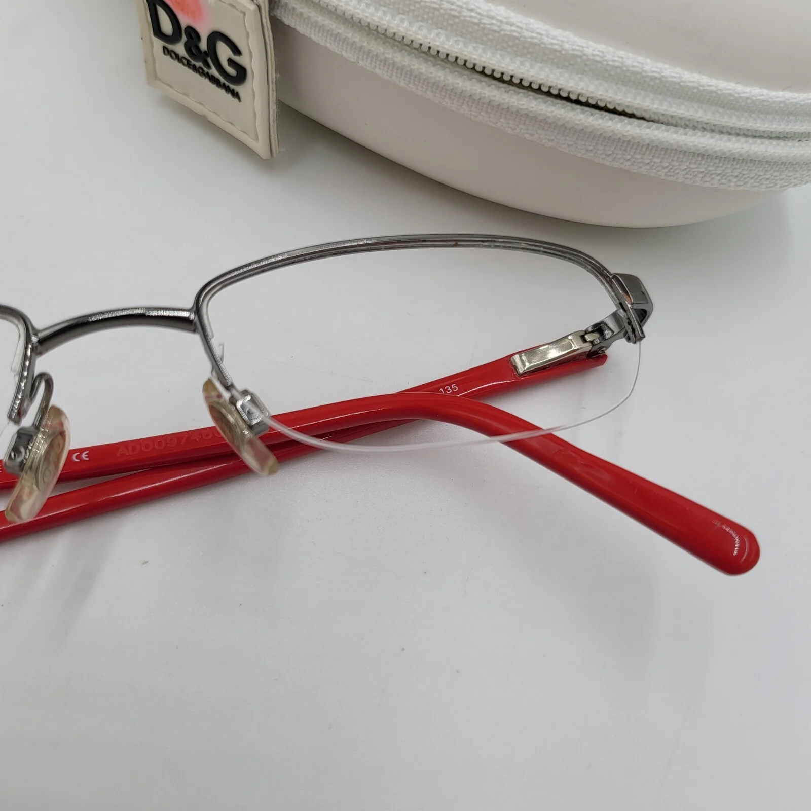 DOLCE & GABBANA Eyeglass Frames * Red + Silver * D&G 5001 071 * 49[]17-135 4
