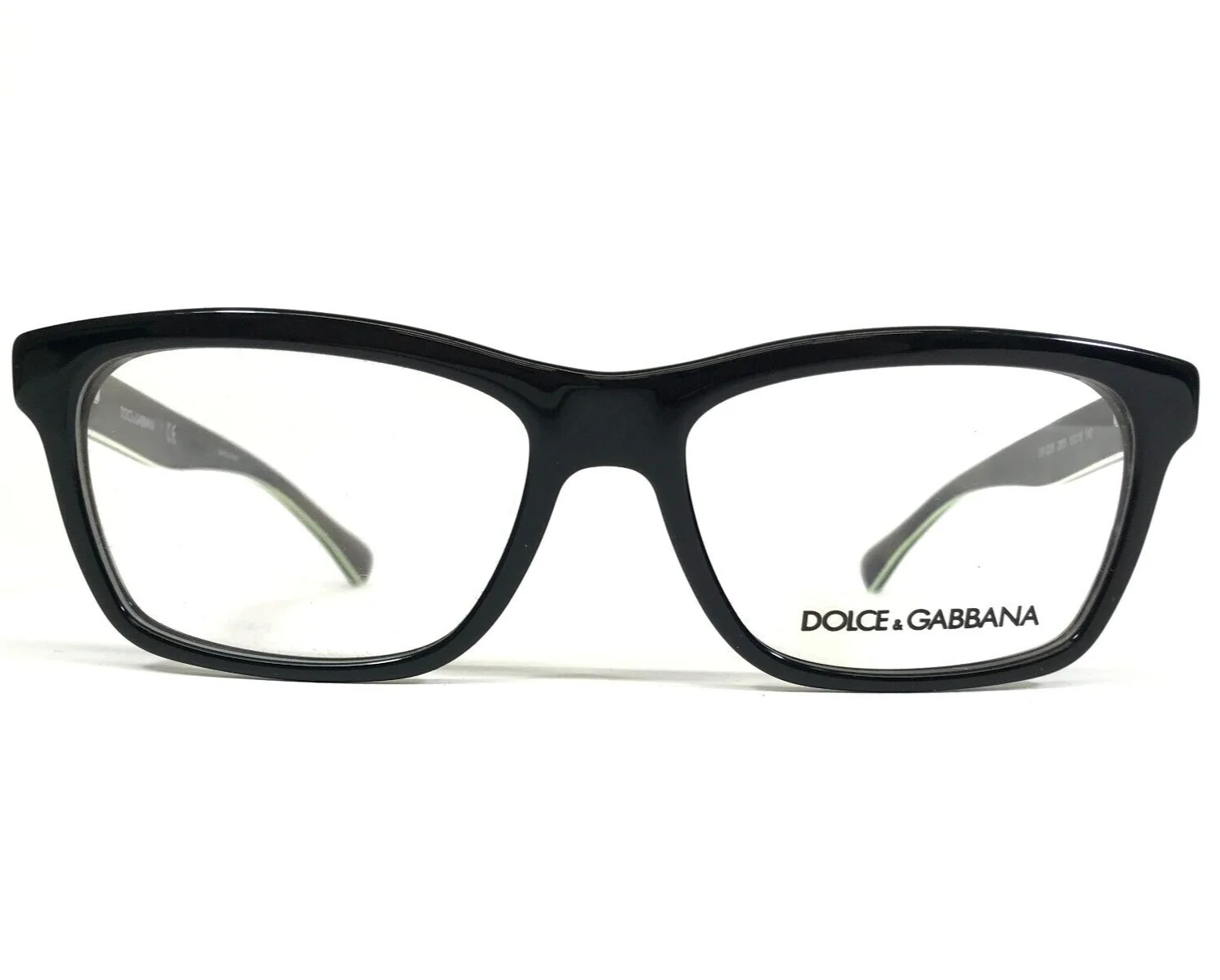 Dolce & Gabbana Eyeglasses Frames DG3235 2953 Black Neon Green Cat Eye 53-16-140 2