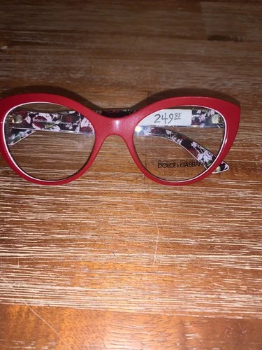 Dolce & Gabbana Floral Cat Eye Frames | Rare Mocha & Gold Eyeglasses