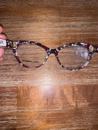 Dolce & Gabbana Floral Cat Eye Frames | Rare Mocha & Gold Eyeglasses 3