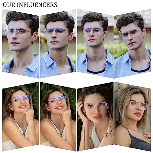 Dollger Fake Glasses Clear Lens Non-prescription Metal Frame Classic Square fashion Aviator Eyeglasses Men Women 2
