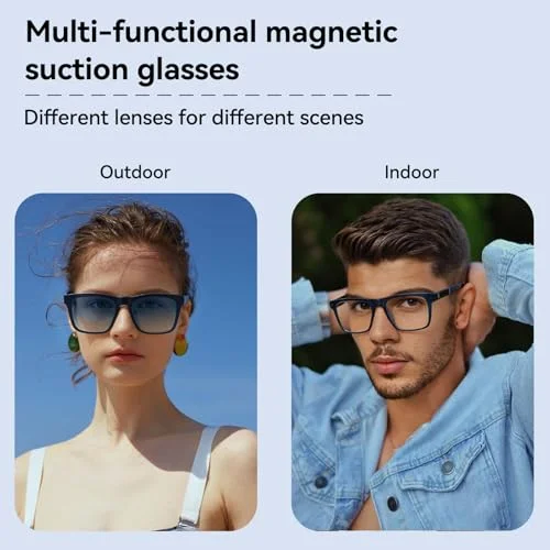 Dollger Magnetic Clip On Sunglasses Square Eyeglasses UV400 Men Women Sun Lenses lens Over Glasses Frames Non-prescription DG498-2025（Blue） 3