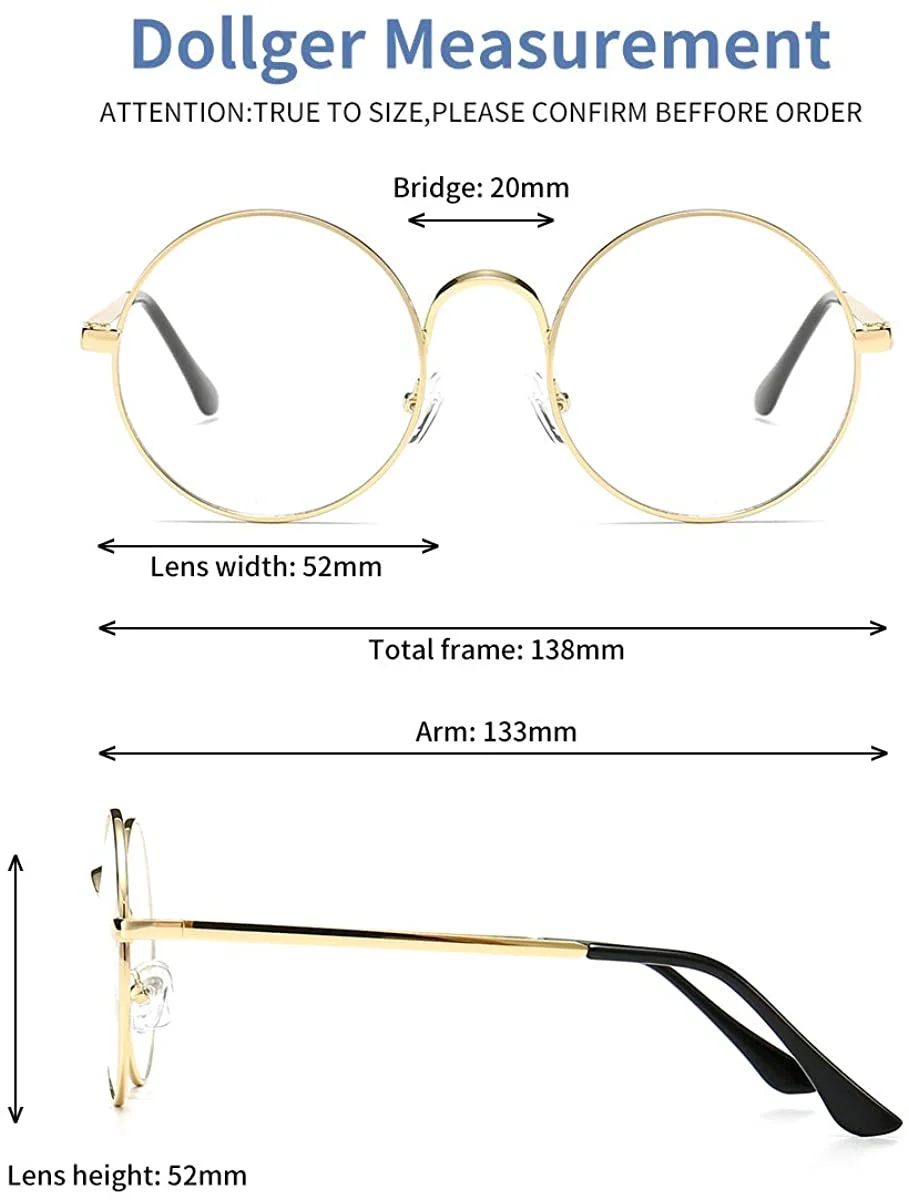Dollger Retro Round Glasses - Gold - Suitable for all face types mtNI 4