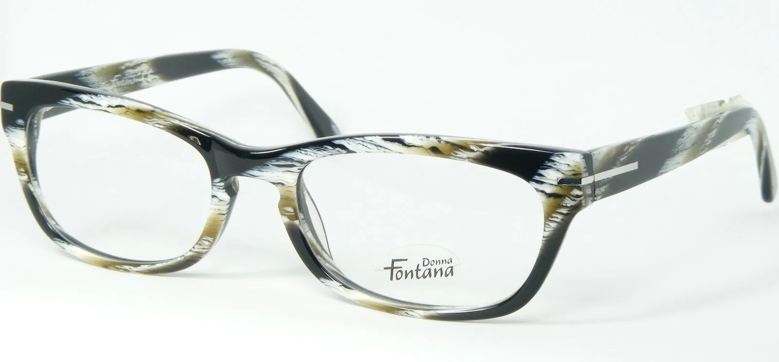 Donna Fontana by Thema DF-95 21 BLACK /WHITE /OLIVE EYEGLASSES GLASSES 52-19-135