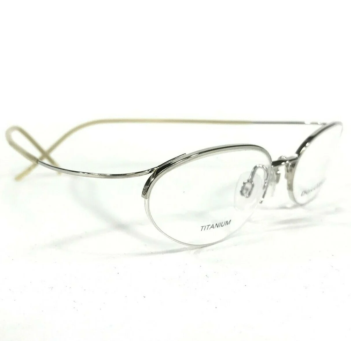 Donna Karan Eyeglasses Frames 8742 045 Silver Round Oval Hingeless 51-19-150 1