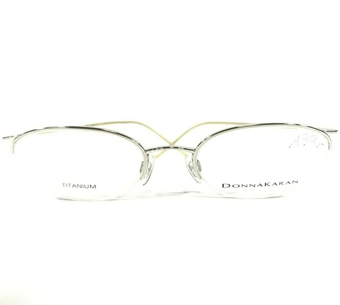 Donna Karan Eyeglasses Frames 8742 045 Silver Round Oval Hingeless 51-19-150 2