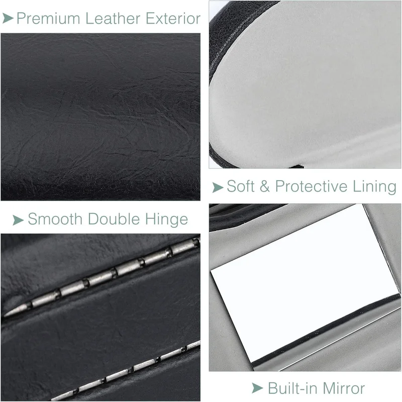 Double Eyeglass Case, Contact Lens Case with Mirror Tweezers Remover, 2 in 1 Dou 4