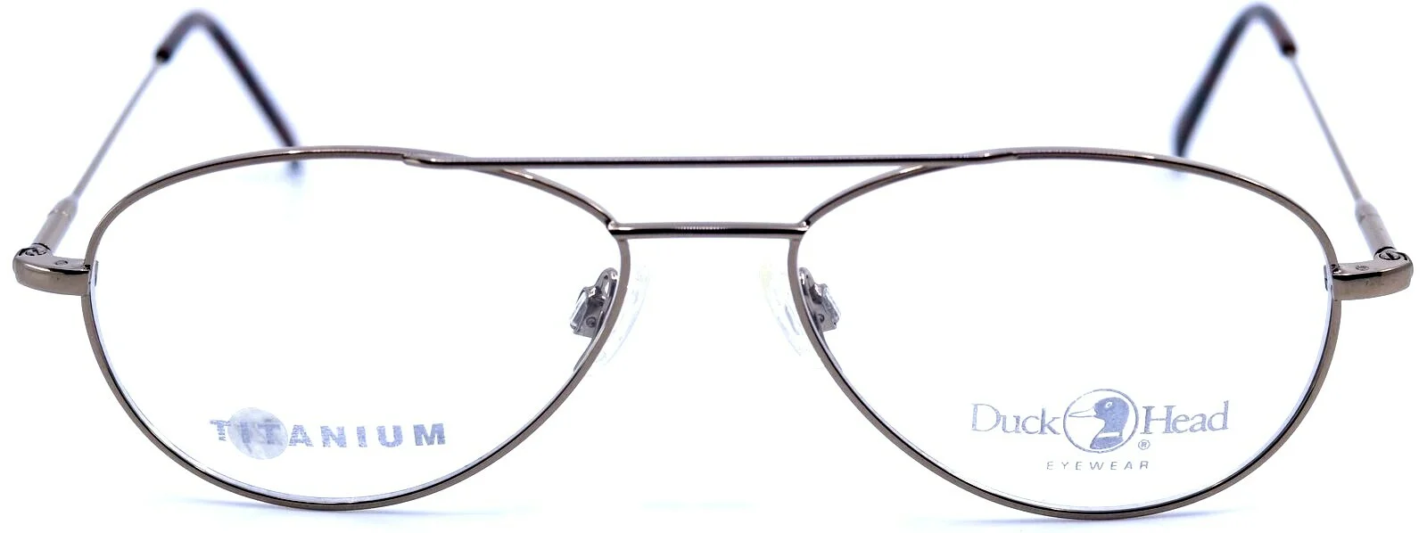 Duck Head Boston BR Brown Titanium Aviator Full Rim Eyeglasses 54-16-140 #1 2