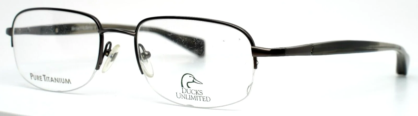 DUCKS UNLIMITED 8 Brushed Gunmetal BGM Mens Rectangle Eyeglasses 55-20-145 B:36