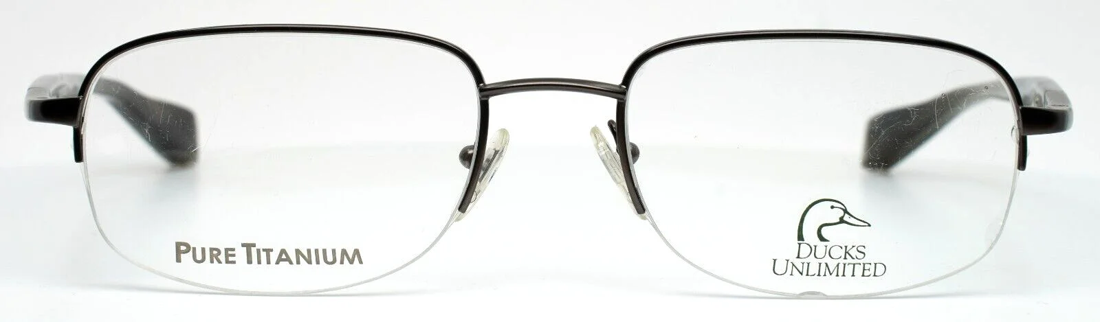 DUCKS UNLIMITED 8 Brushed Gunmetal BGM Mens Rectangle Eyeglasses 55-20-145 B:36 2
