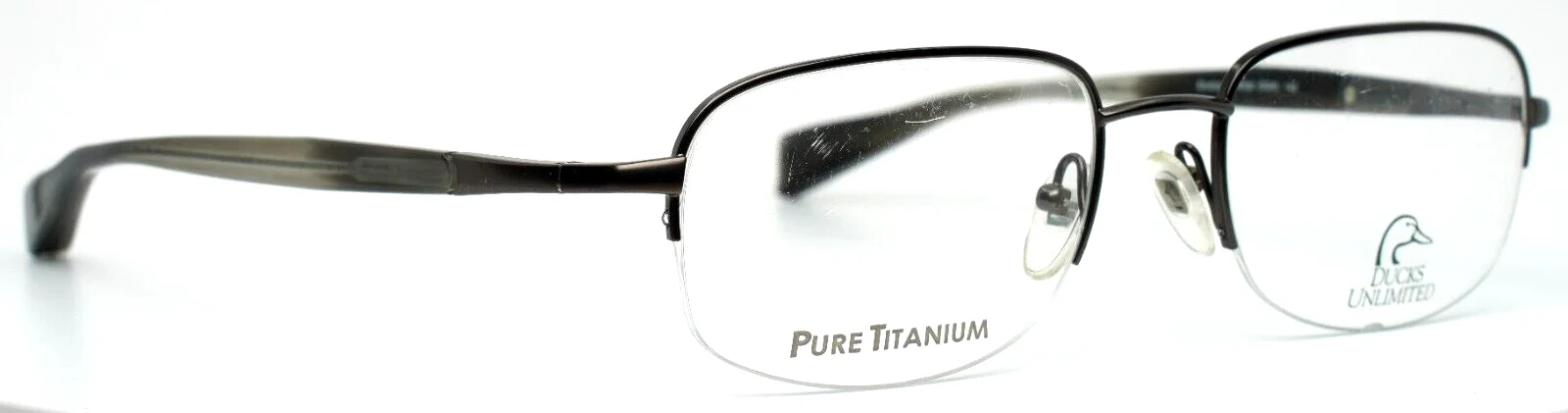 DUCKS UNLIMITED 8 Brushed Gunmetal BGM Mens Rectangle Eyeglasses 55-20-145 B:36 3