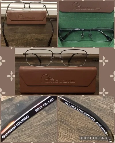 Ducks Unlimited Ambassador Gunmetal Eyeglases Frame Half Rimless 55 - 18 - 140