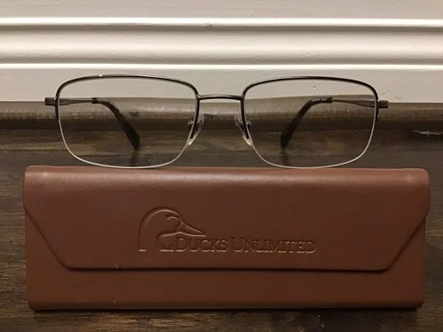 Ducks Unlimited Ambassador Gunmetal Eyeglases Frame Half Rimless 55 - 18 - 140 3