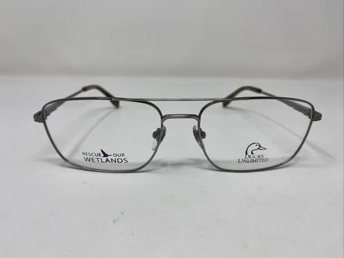DUCKS UNLIMITED EYEGLASSES FRAMES 35495 AGLD 57-17-145 SILVER FULL RIM DQ14