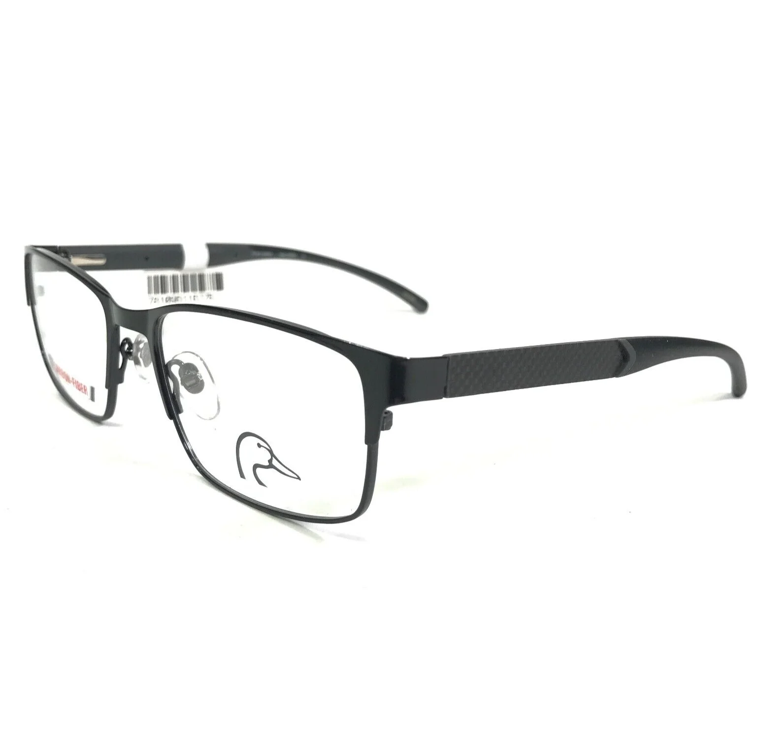 Ducks Unlimited Eyeglasses Frames Hawk DKGR Black Gray Carbon Fiber 55-18-140