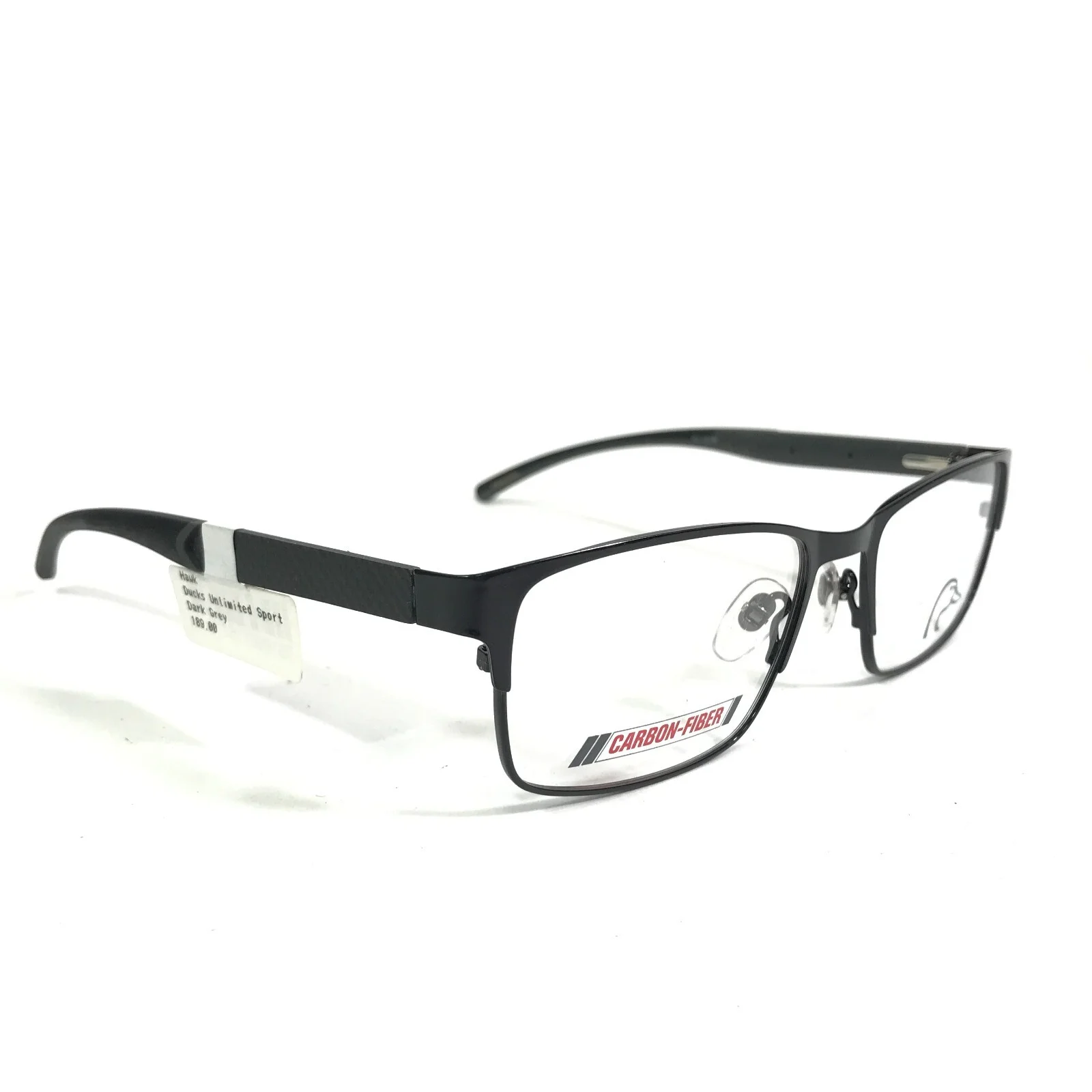 Ducks Unlimited Eyeglasses Frames Hawk DKGR Black Gray Carbon Fiber 55-18-140 3