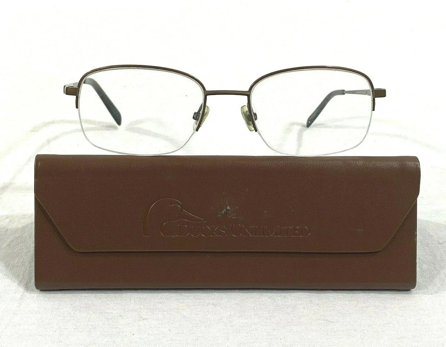 Ducks Unlimited Legend Brown Mens Half Rim Eyeglasses Copper Frame