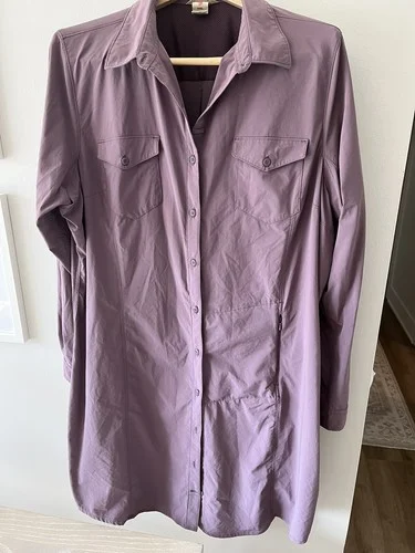 Duluth Trading Co Vented Rolltab Slvs Shirt Dress Women