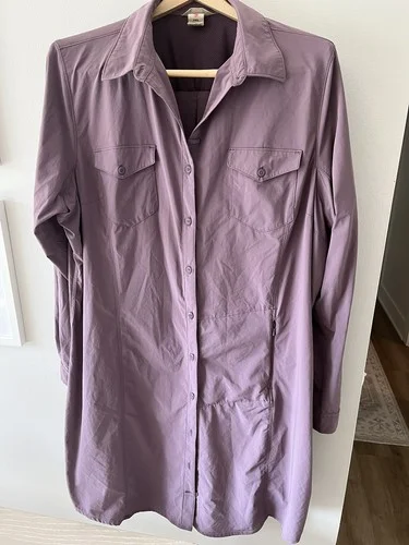 Duluth Trading Co Vented Rolltab Slvs Shirt Dress Women 2