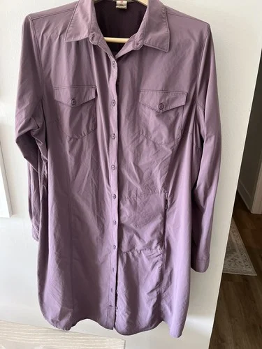 Duluth Trading Co Vented Rolltab Slvs Shirt Dress Women 3