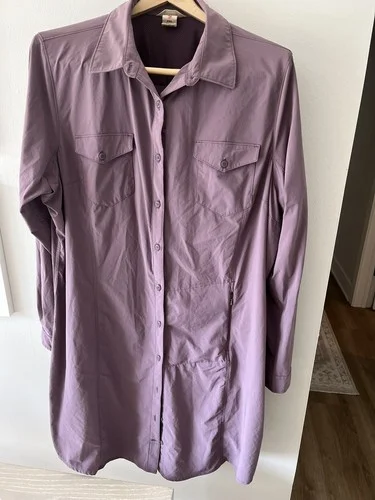Duluth Trading Co Vented Rolltab Slvs Shirt Dress Women 4