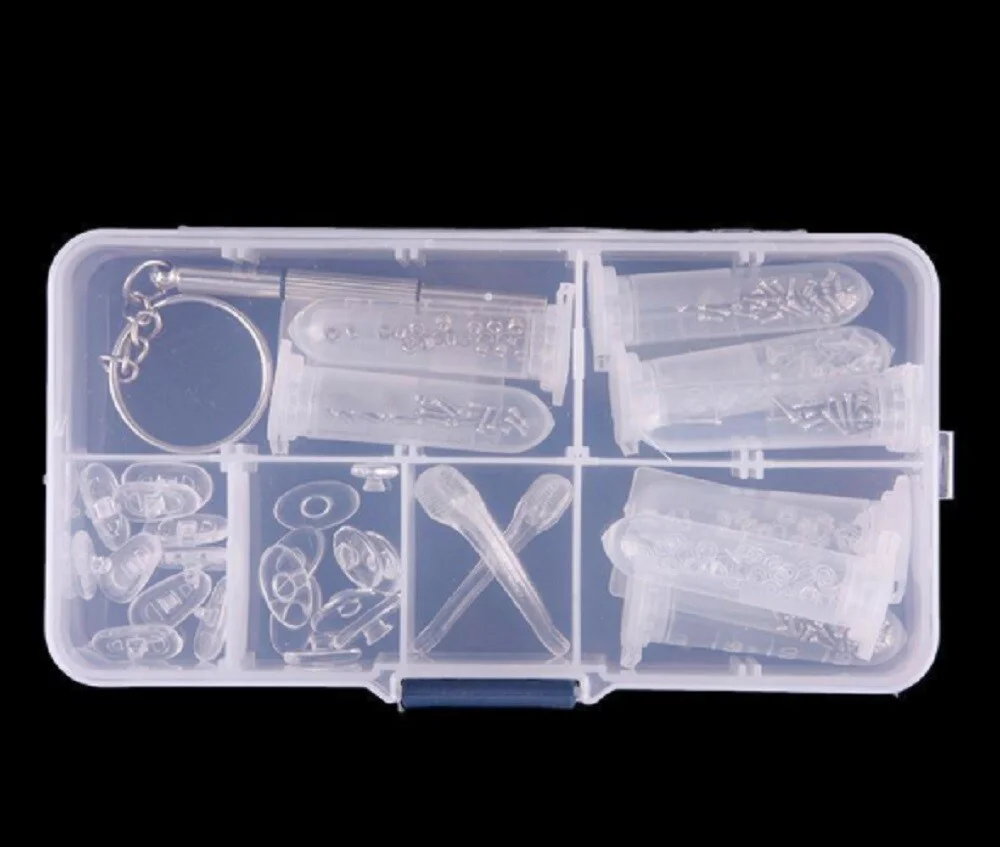 Durable Eyeglasses Repair Kit - Screw, Nose Pad, Nut Optical Tool Set 2