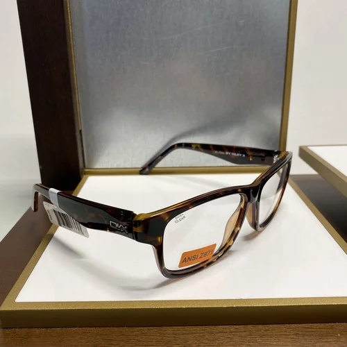DVX by Wiley X EDGE03 Gloss Demo Brown Eyeglass Frames 55-13-134 W/ Side shield 3