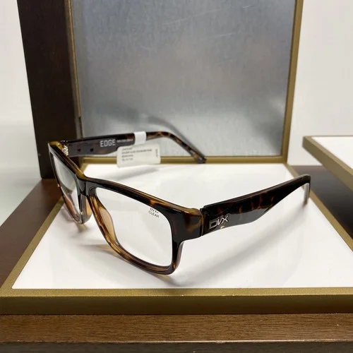DVX by Wiley X EDGE03 Gloss Demo Brown Eyeglass Frames 55-13-134 W/ Side shield 4