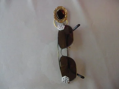 E-845) Pelican coastal bird textured brass Eyeglass pin pendant ID badge holder 2